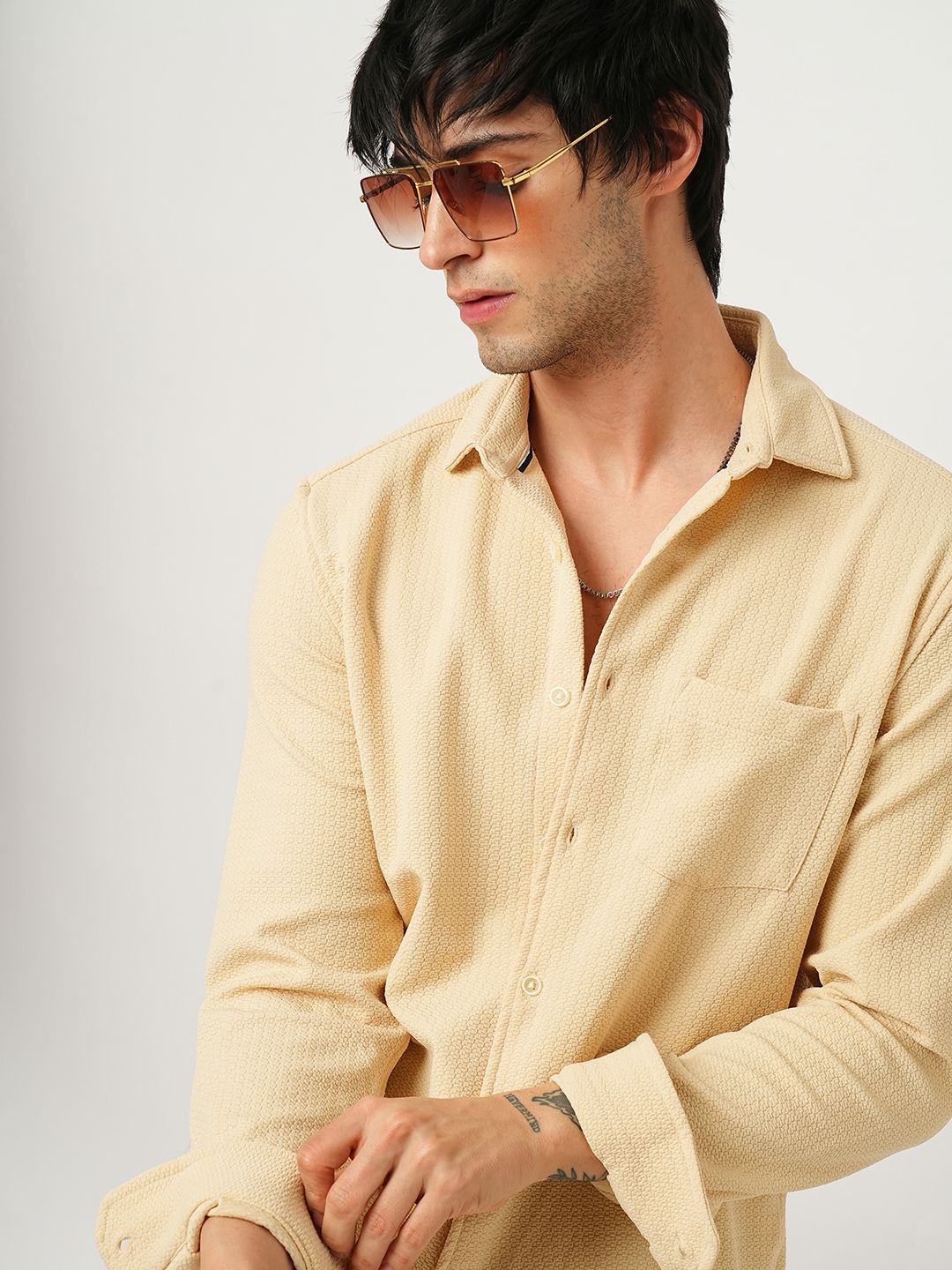 VASTRADO Men Classic Slim Fit Opaque Casual Shirt