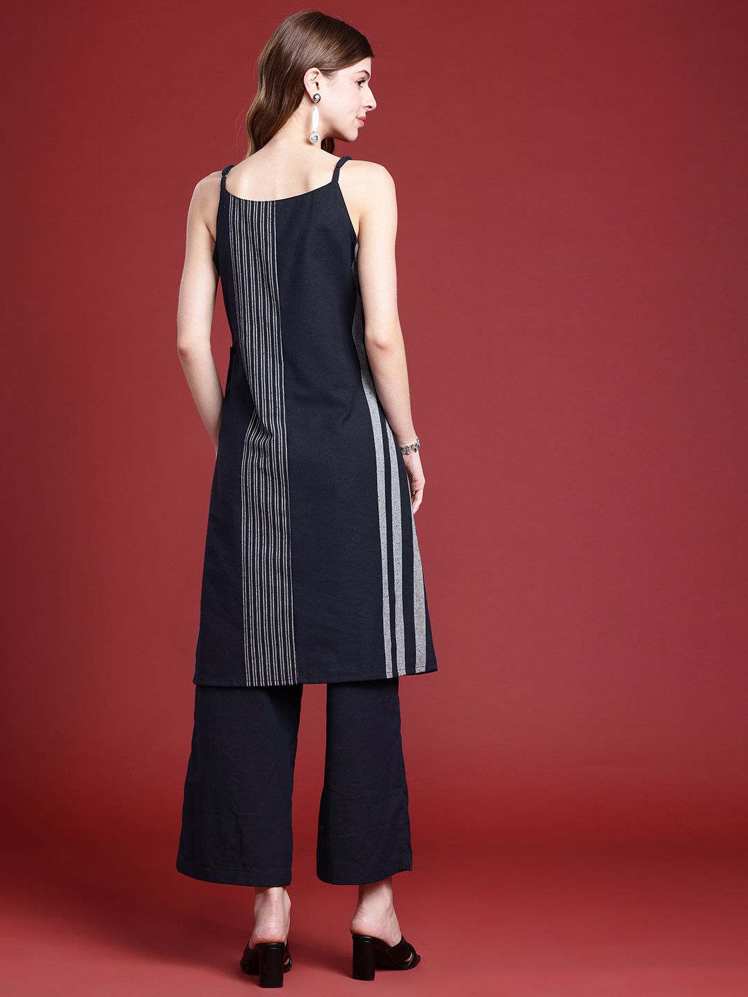 Anouk Women Striped Regular Kurta With Palazzos