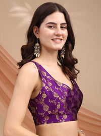 Tikhi Imli Woven Design Brocade Saree Blouse