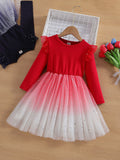 YK Embellished Colourblocked Fit & Flare Dress