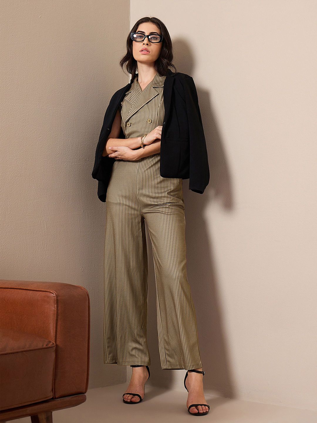 SASSAFRAS worklyf Striped Basic Jumpsuit