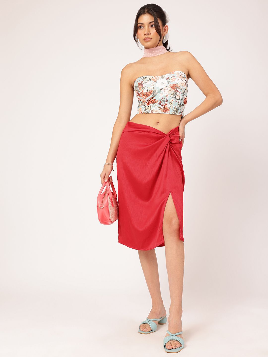 DressBerry Fairycore Fashionably High-Slit Twisted Skirt