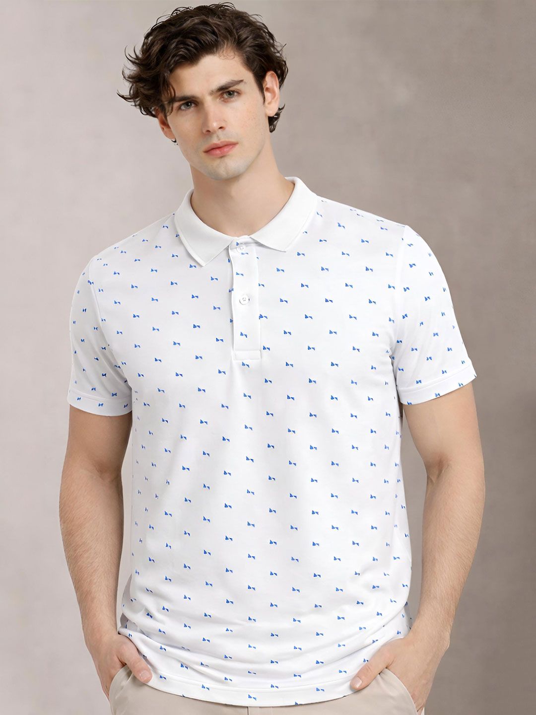 ADRO Men Printed Polo Collar T-shirt