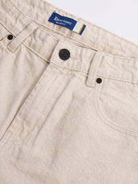 Bene Kleed Men Ecru Relaxed Fit Denim Shorts