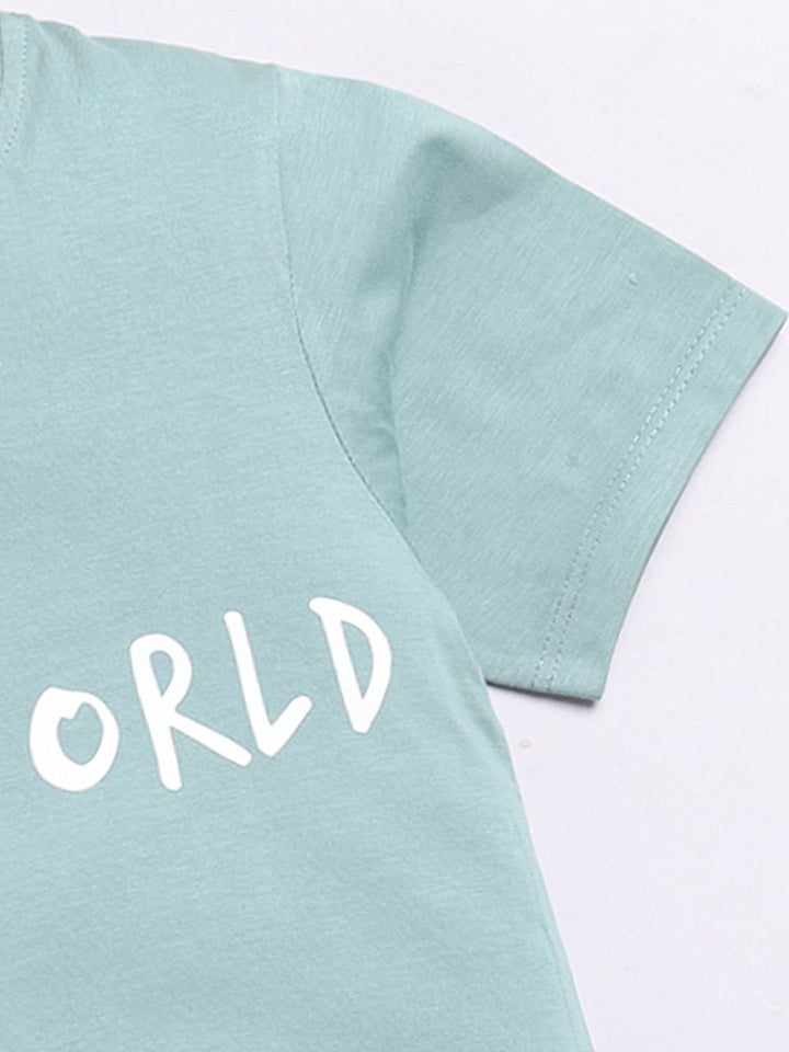 Happy Faces Kids Girls Typography Printed Pure Cotton Longline T-Shirt