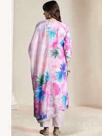 Indo Era Women Floral Embroidered Regular Thread Work Kurta with Trousers & With Dupatta