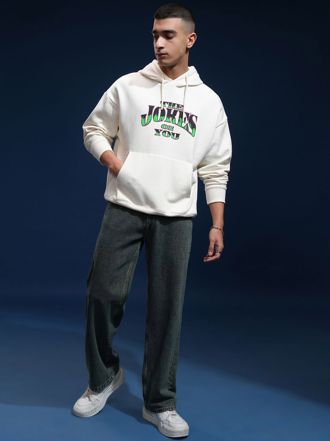 Highlander Lelaki besar drop bahu hoodie sweatshirt