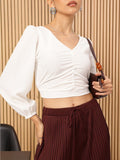 DressBerry Ruched Dreamscape Crop Top
