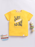 Happy Faces Kids Boys Typography Printed Pure Cotton T-Shirt