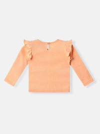 NautiNati Disney Minnie Mouse Baby Girls Orange Pure Cotton T Shirt