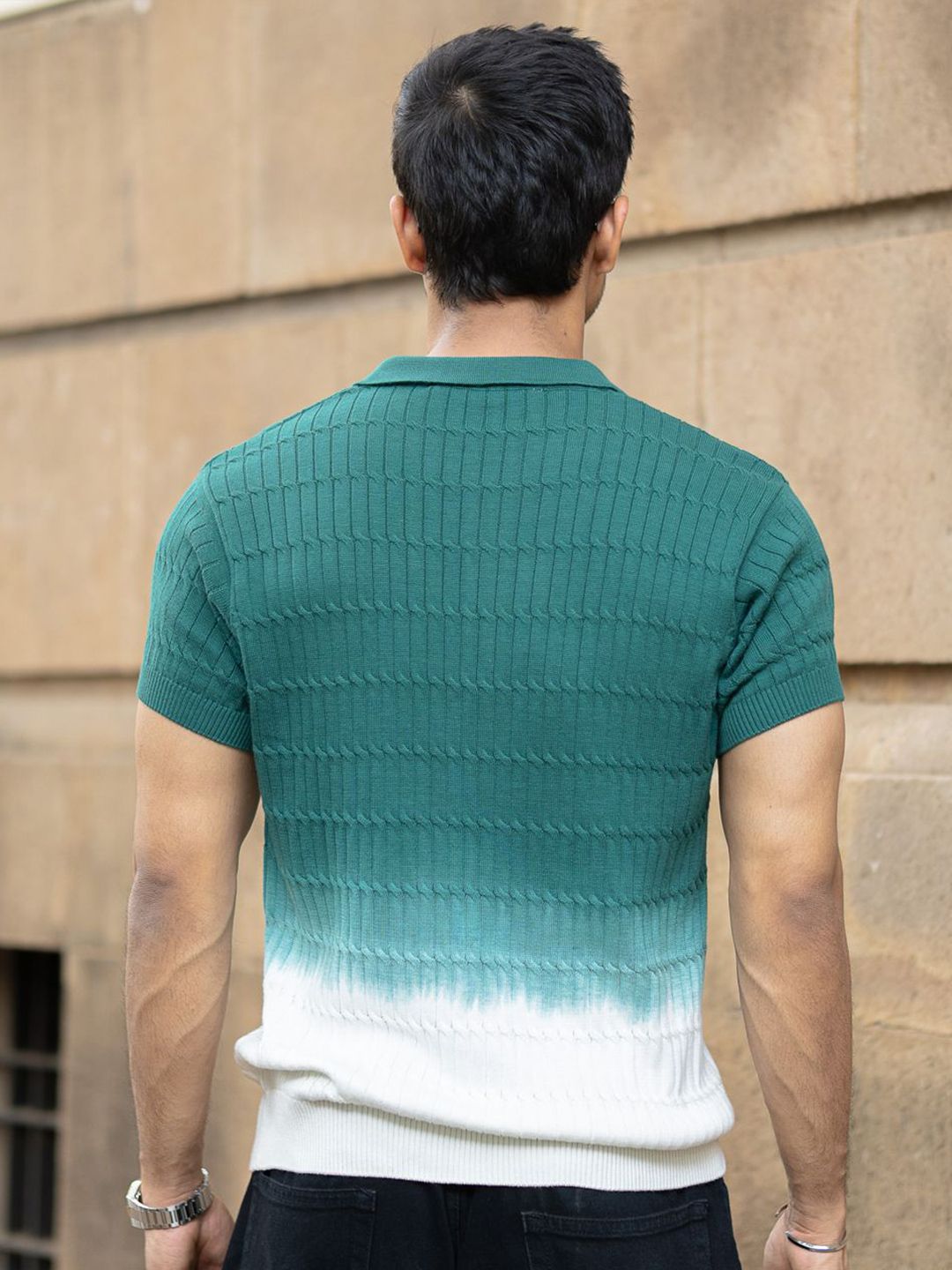 Powerlook Men Dyed Polo Collar Cotton T-shirt