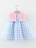 YK Checked Fit & Flare Dress