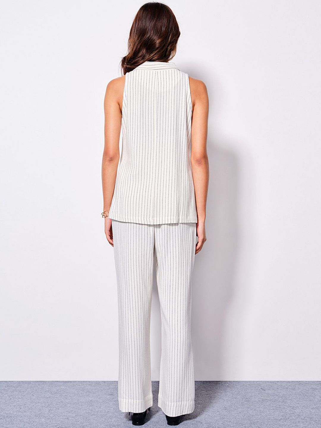 AND Striped Sleeveless Linen Top & Trousers