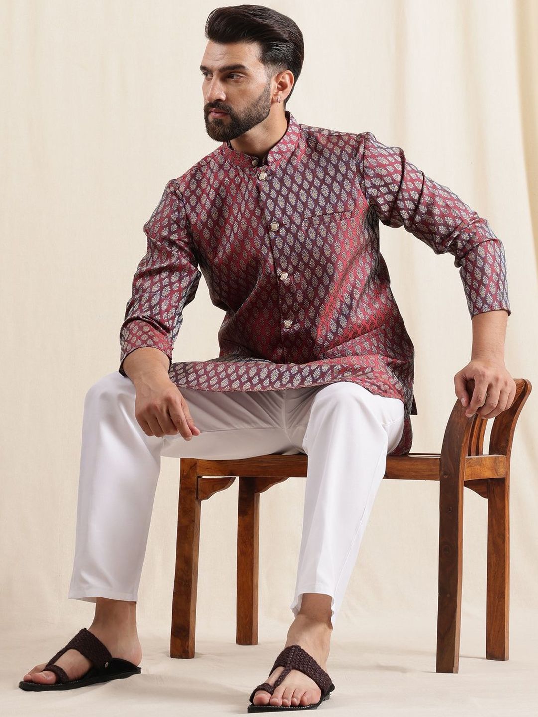 Anouk Men Regular Kurta with Pyjama With Nehru jacket
