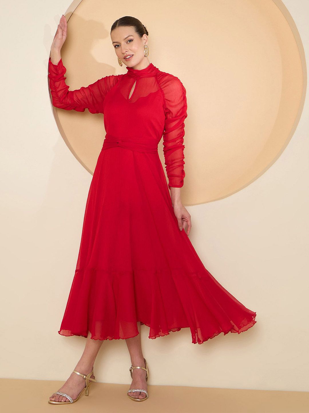 Antheaa Chiffon Maxi Dress