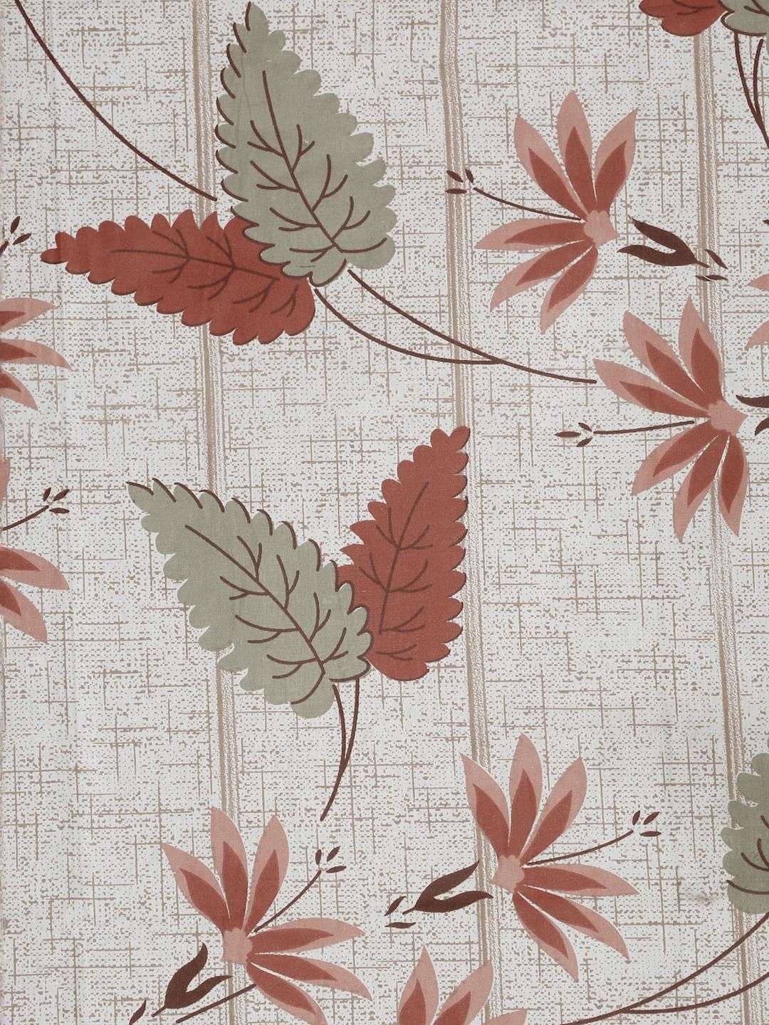 Set Cadar Kembar KLOTTHE Beige Dan Merah Bunga Bercetak Bunga 400 TC 2.50 m x 2.20 m
