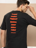 Difference of Opinion Men Typography Printed Pure Cotton Oversized T-shirt