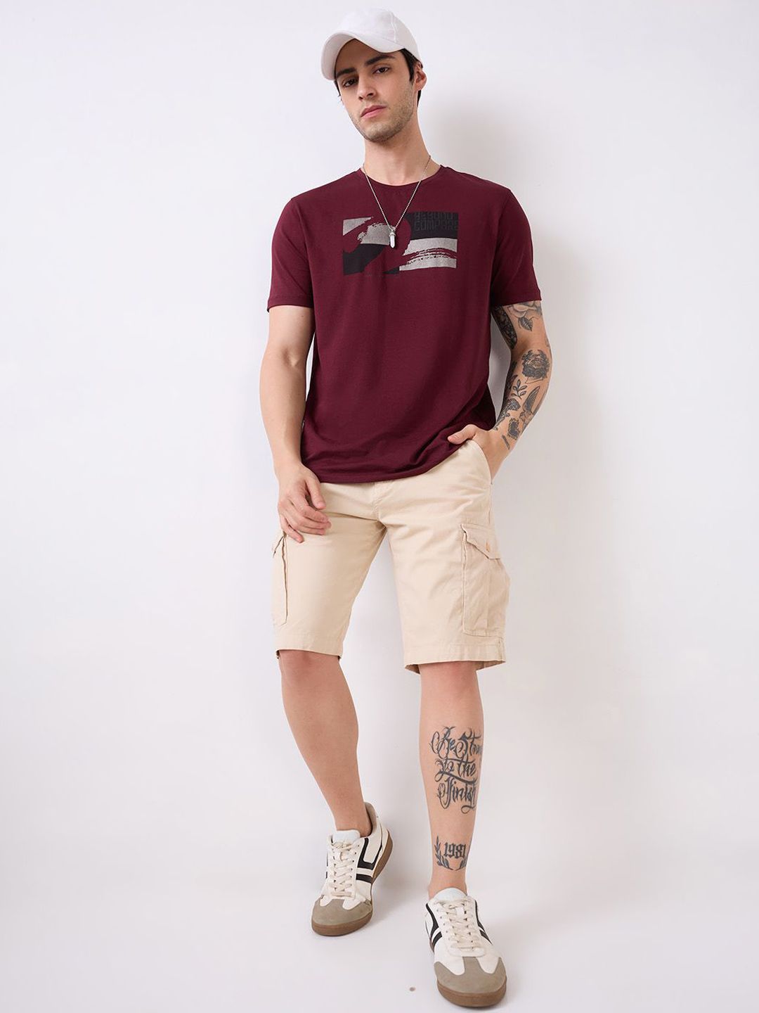SPYKAR Men Cargo Mid-Rise Shorts