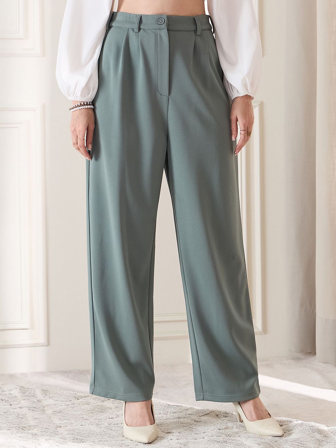 Berrylush Women High-Rise Trousers