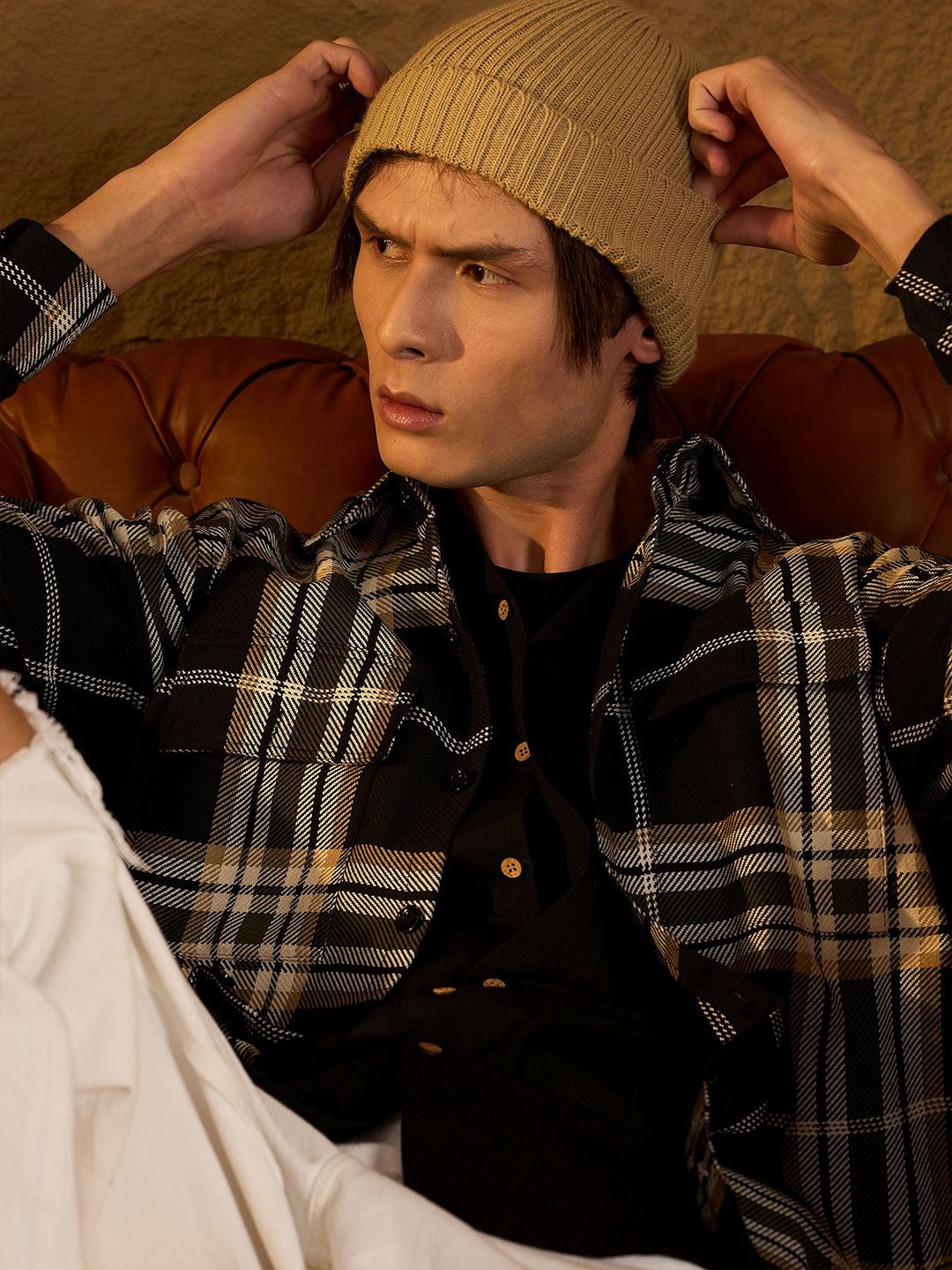 Dennison Men Double Pocket Drop Bahu Kapas Berlebihan