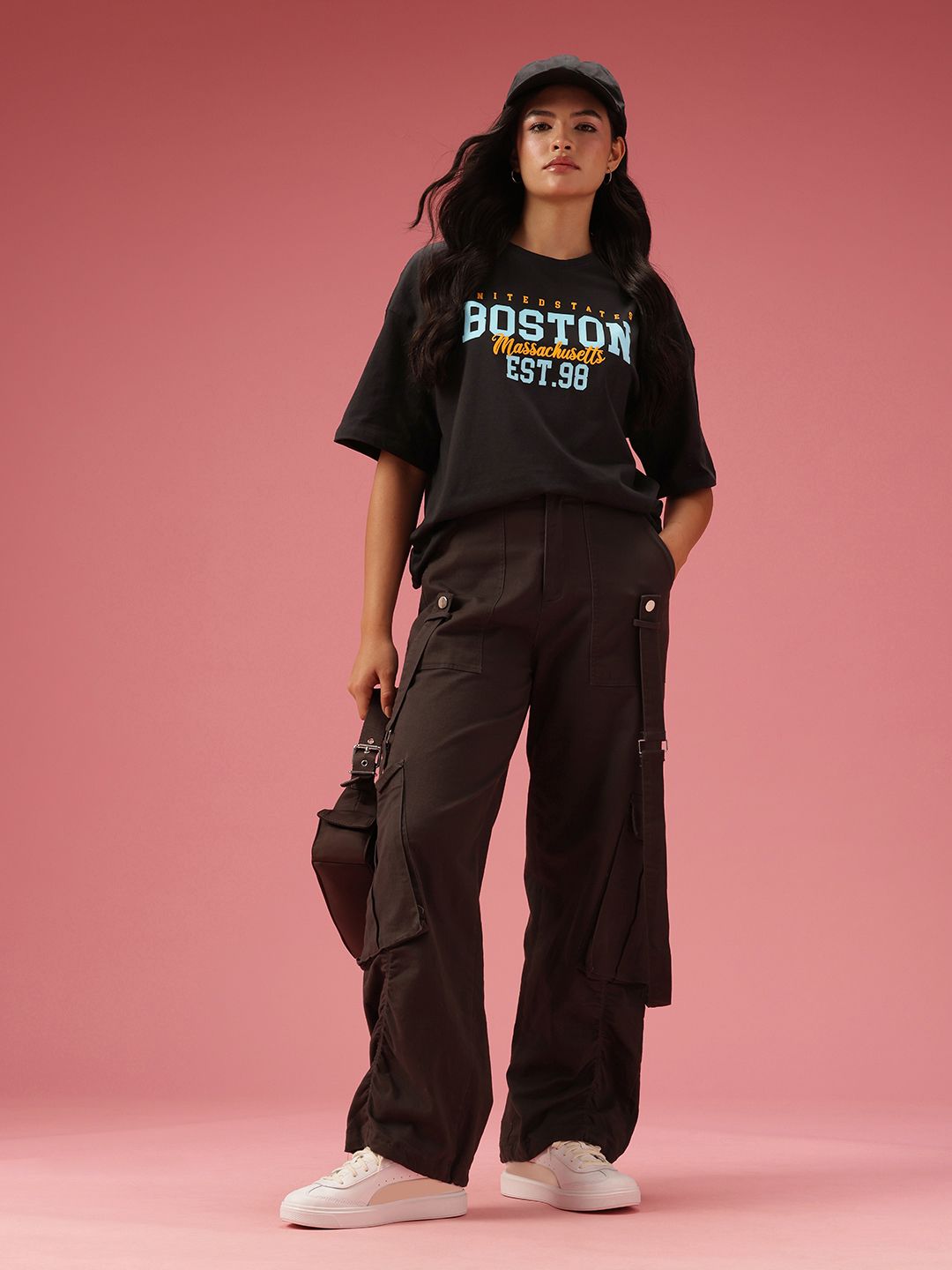 DressBerry Relaxed Fit Typography Printed Pure Cotton T-shirt