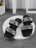Mochi Women Embellished Open Toe Flats