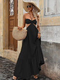 Berrylush Women Halter Neck Cut-Outs Fit & Flare Maxi Dress