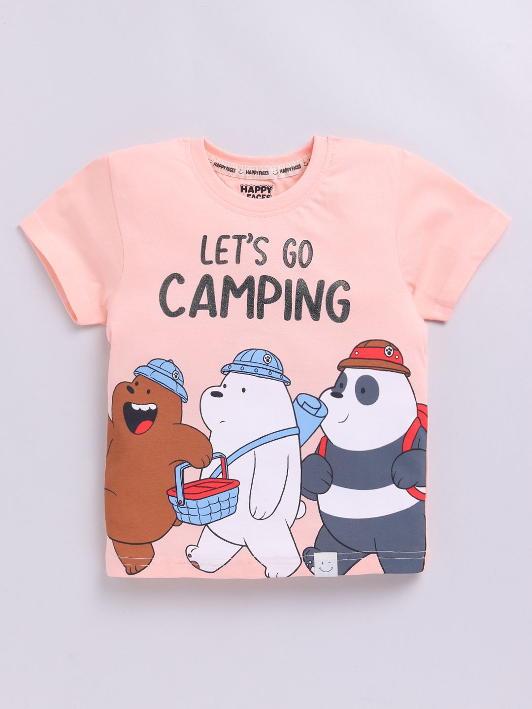 Happy Faces Boys We Bare Bears Printed Pure Cotton T-shirt