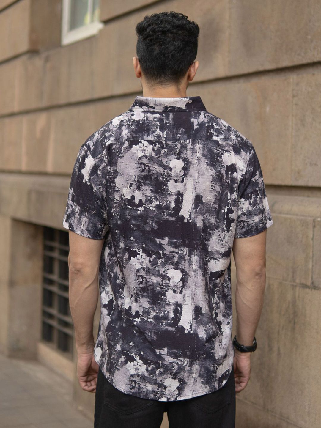 Powerlook Men Abstract Printed Spread Collar Casual Shirt