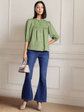 all about you Pleated Opaque Casual Shirt