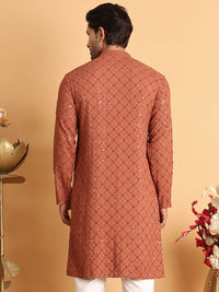 Jompers Floral Embroidered Sequinned Straight Kurta