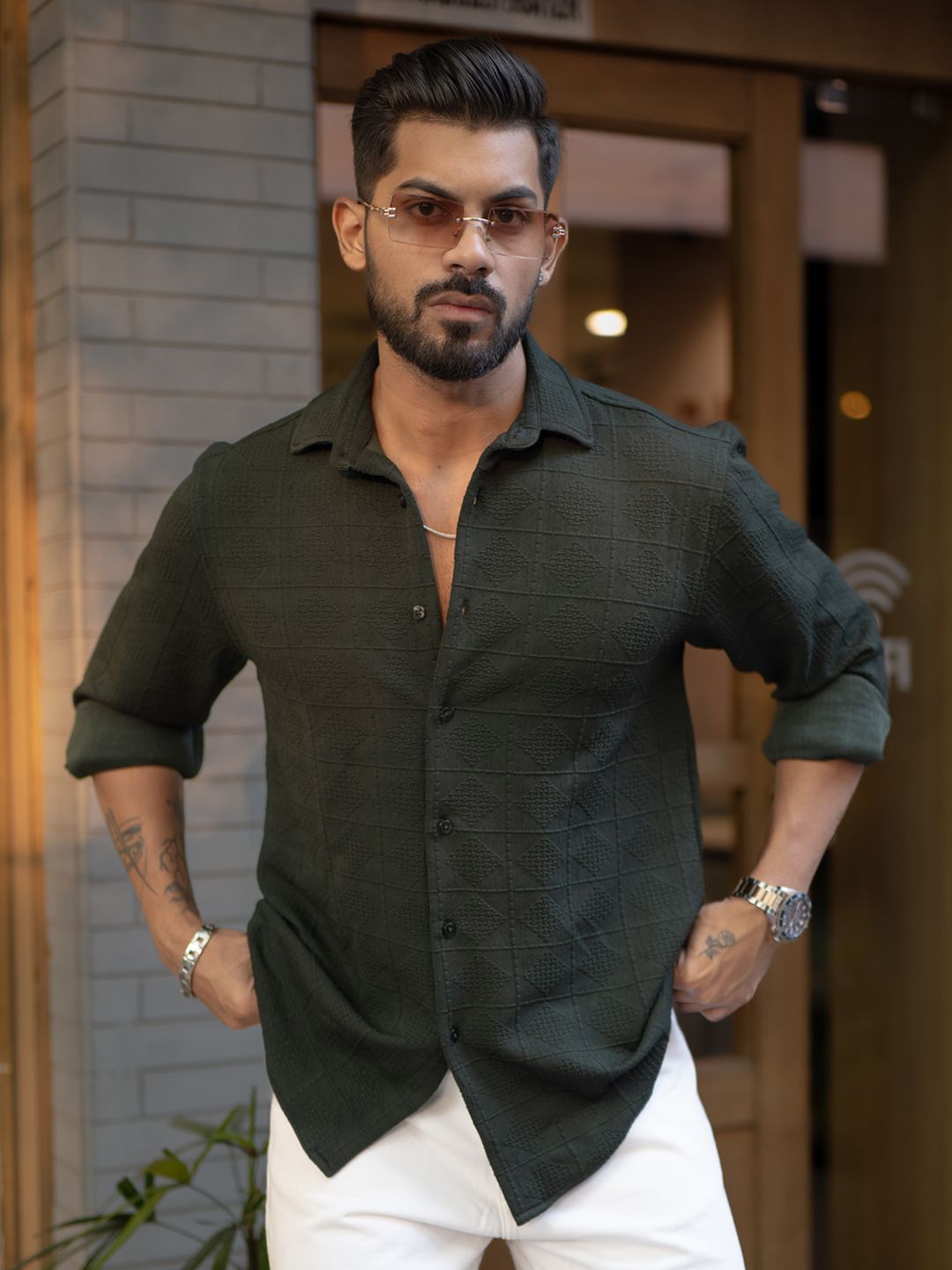 Powerlook Opaque Casual Shirt