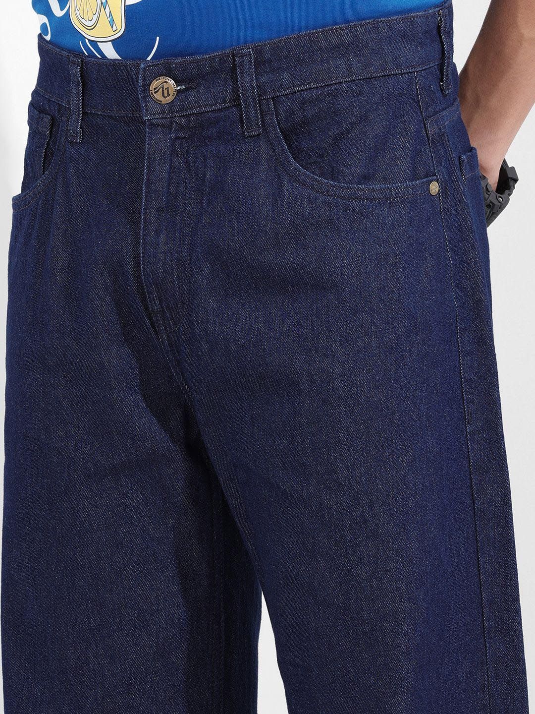 The Indian Garage Co Men Relaxed Fit Mid-Rise Low Distress Jeans