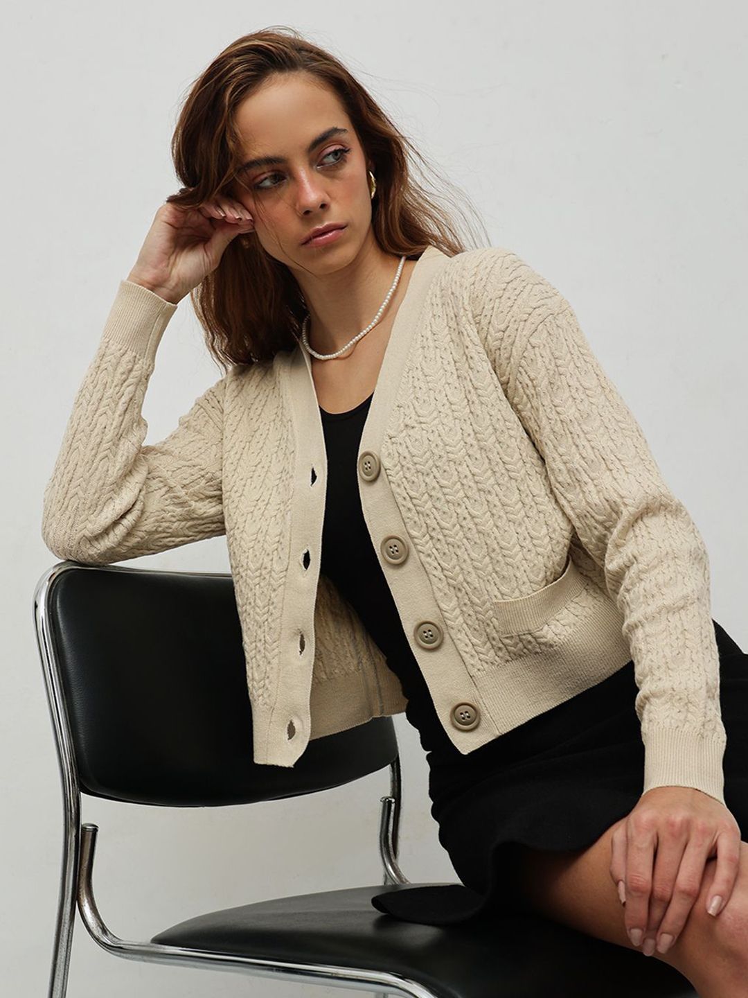 STREET 9 Women Cable Knit Cardigan