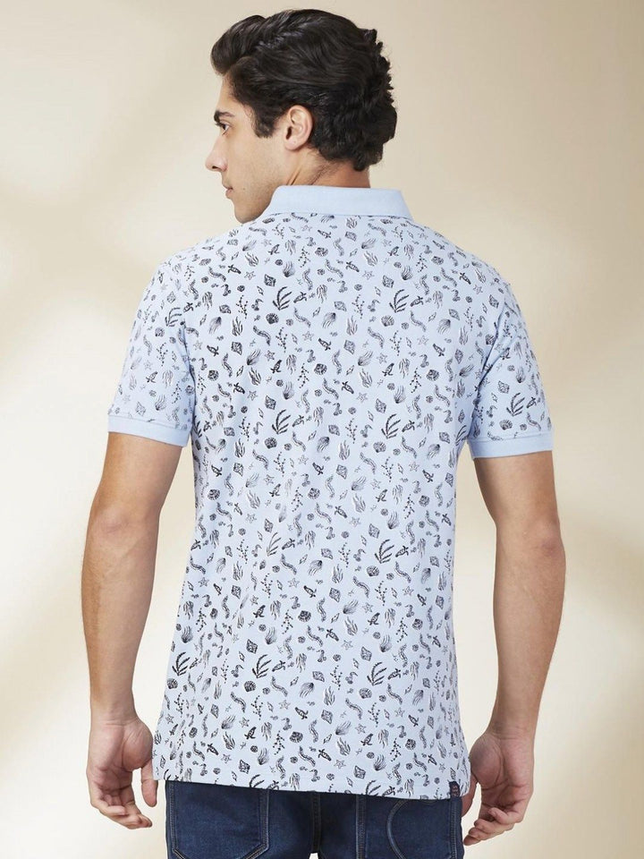 Being Human Men Conversational Printed Polo Collar Cotton Slim Fit T-shirt