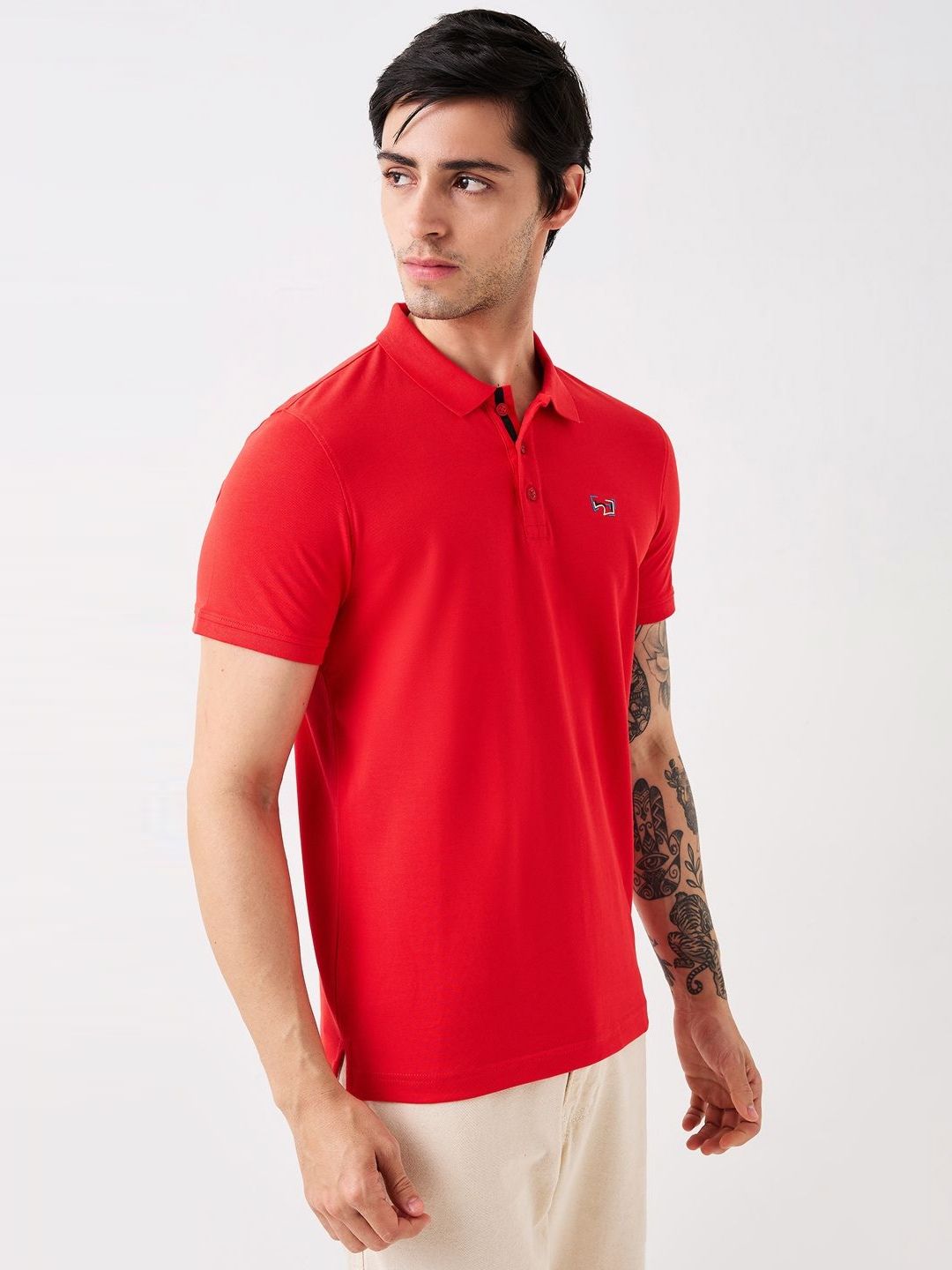 SPYKAR Men Solid Polo Collar Cotton Slim Fit T-shirt