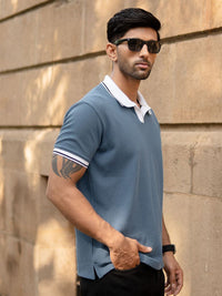 Powerlook Men Solid Polo Collar T-shirt