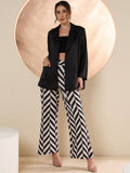 Antheaa Shirt Collar Blazer & Checked Trouser