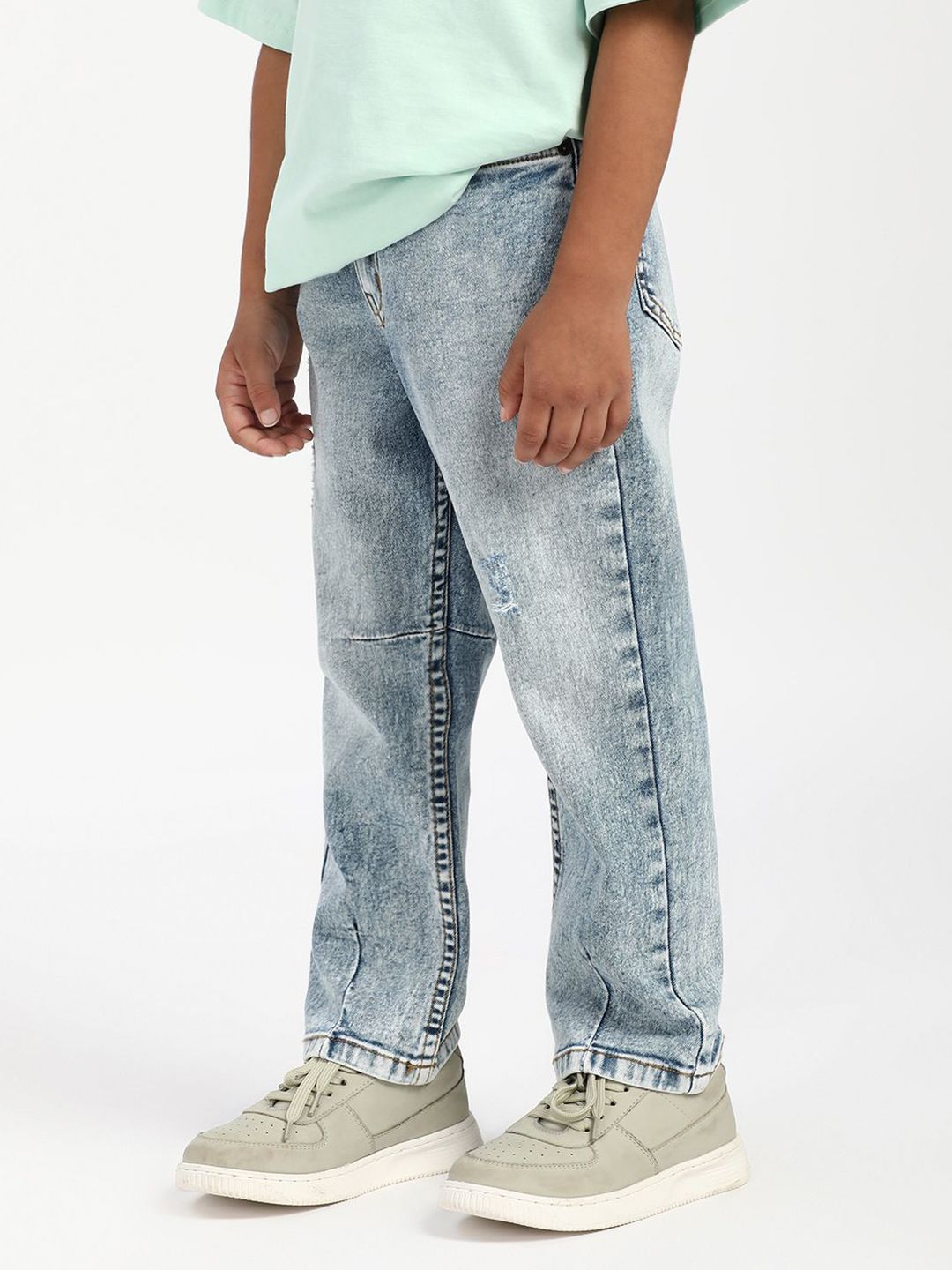 Nauti Nati Boys Textured Cotton Regular Fit Mid-Rise Stretchable Jeans