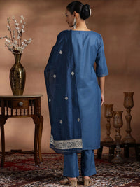 Libas Sequinned Straight Kurta With Trousers & Dupatta