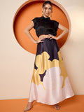 Antheaa Crop Top & Printed Maxi Skirt