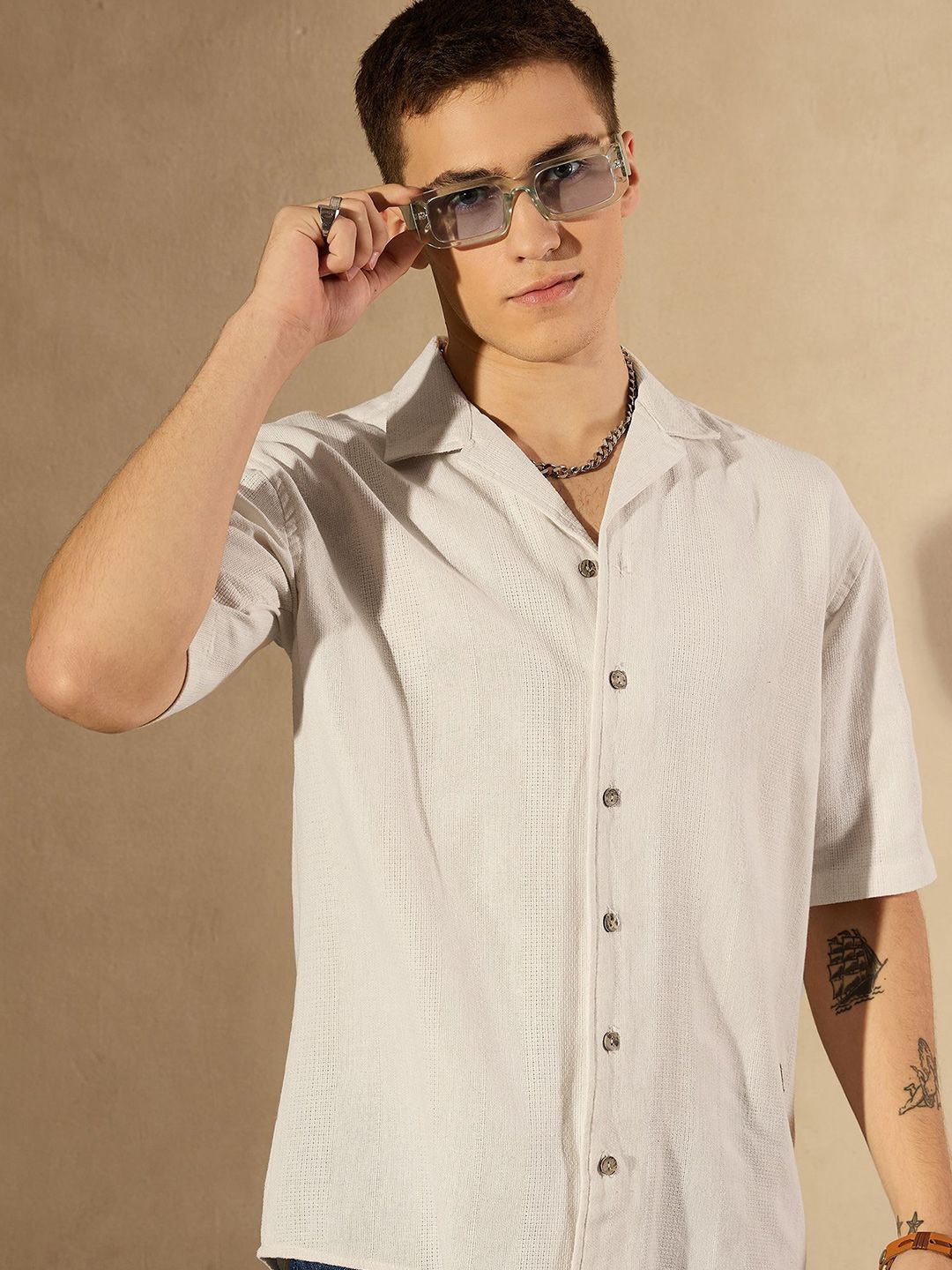 DENNISON Men Smart Oversized Casual Shirt