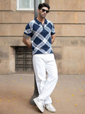 Powerlook Men Checked Polo Collar T-shirt