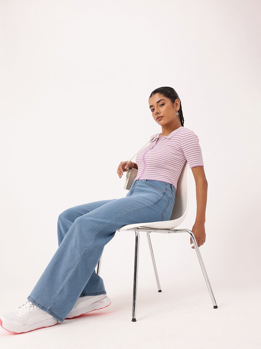 DressBerry Women Grunge Glam Wide Leg Jeans