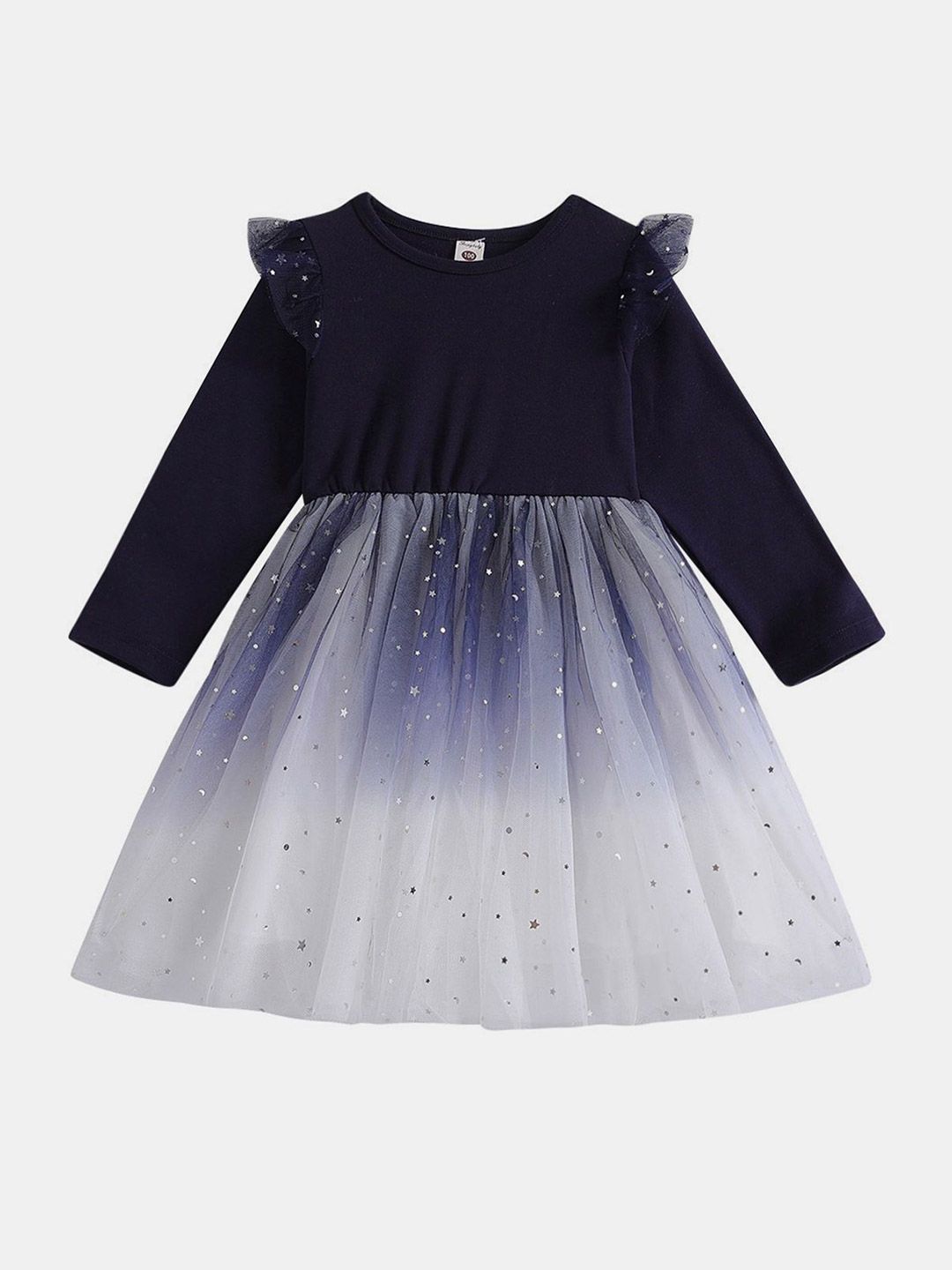 YK Colourblocked Fit & Flare Dress