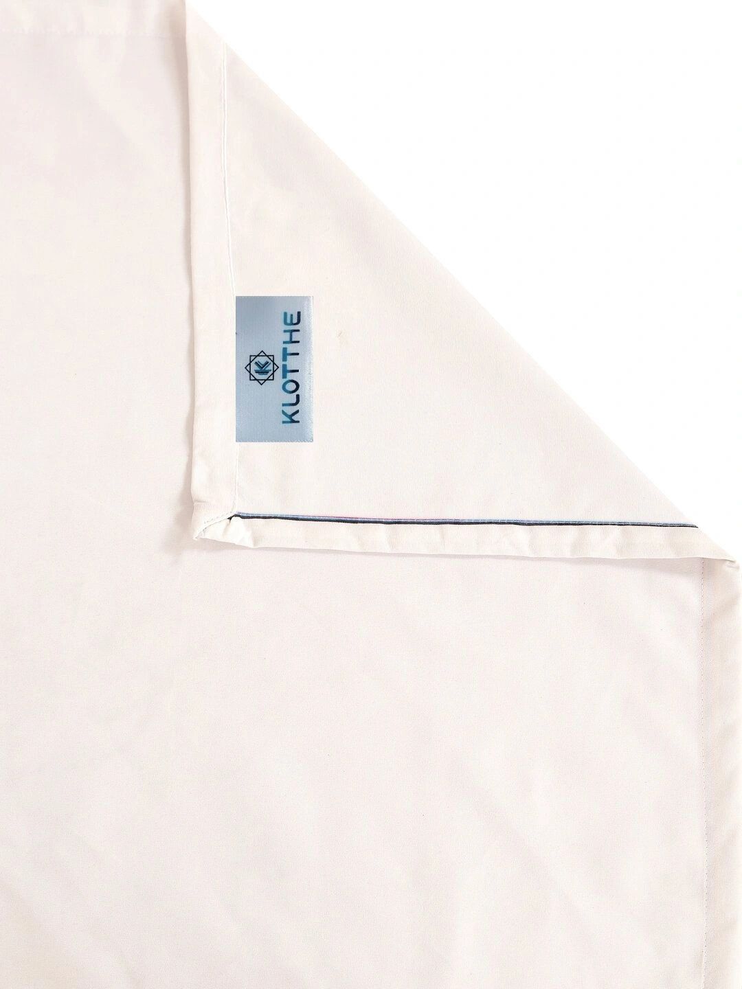 KLOTTHE Cream-Coloured & Green 300 TC King Bedsheet with 2 Pillow Covers