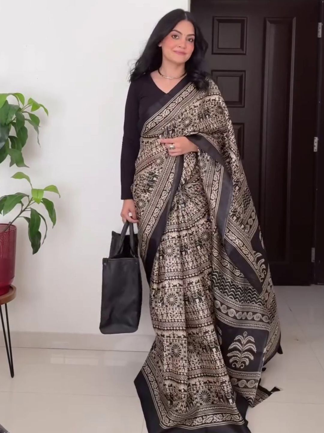 KALINI Kalamkari Printed Saree