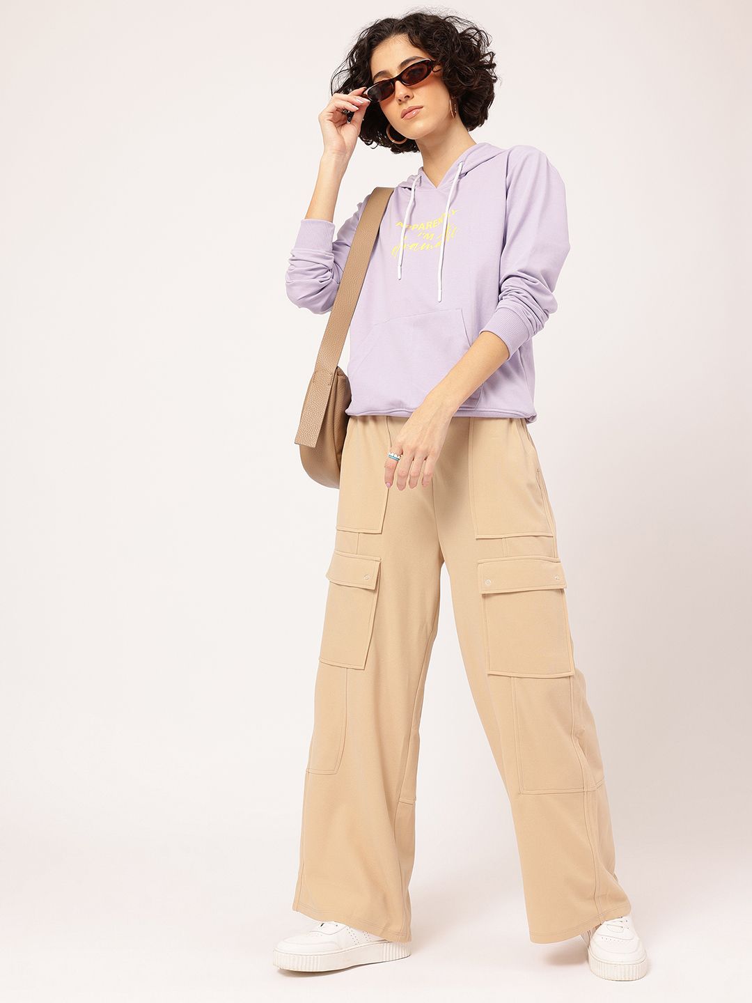 DressBerry Print Hooded Drop-Shoulder Sweatshirt