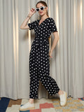 Berrylush Polka Dots Basic Jumpsuit