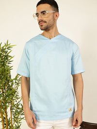 Thomas Scott Men Solid V-Neck Cotton Boxy T-Shirt